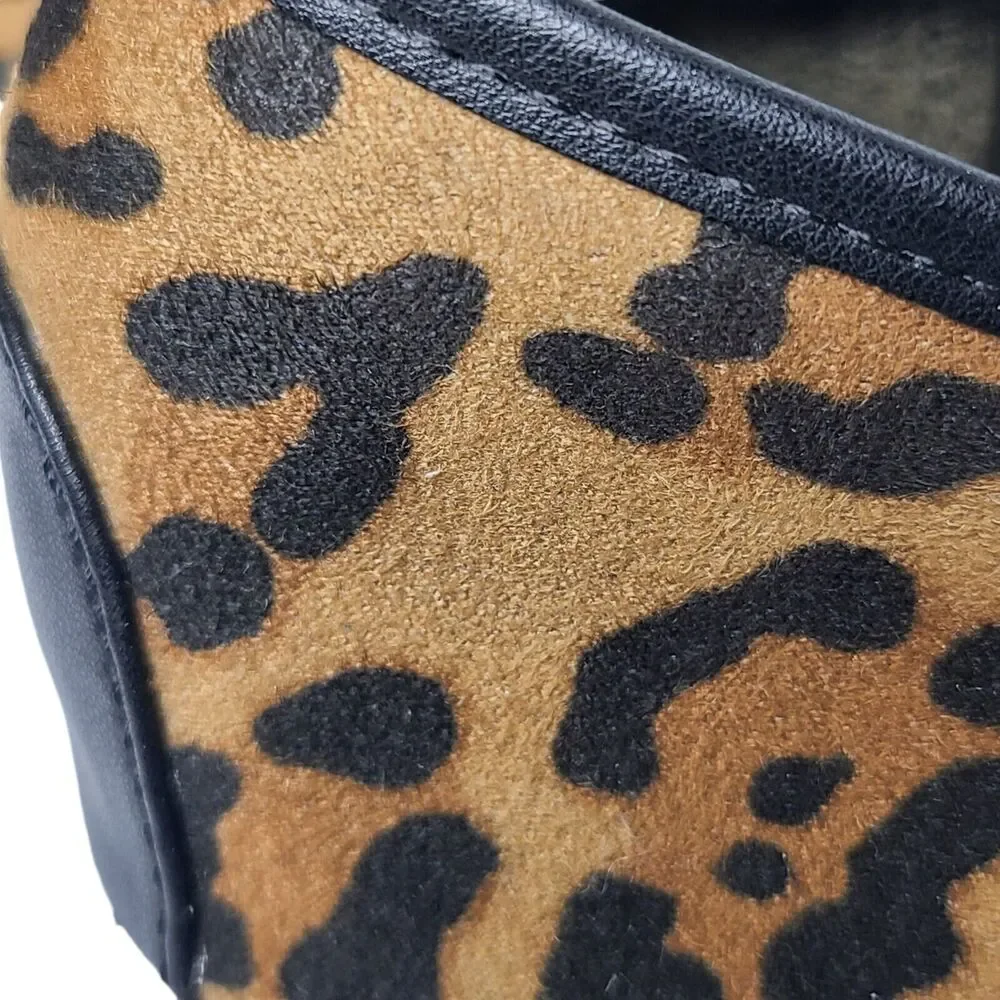 Christian Siriano‎ Payless Cheetah Print Flats Women's SZ 7 Gold Buckle Padded